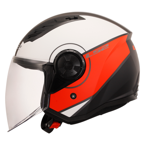 LS2 OF616 Airflow II Cover Motorcycle Helmet - Matt White/Red